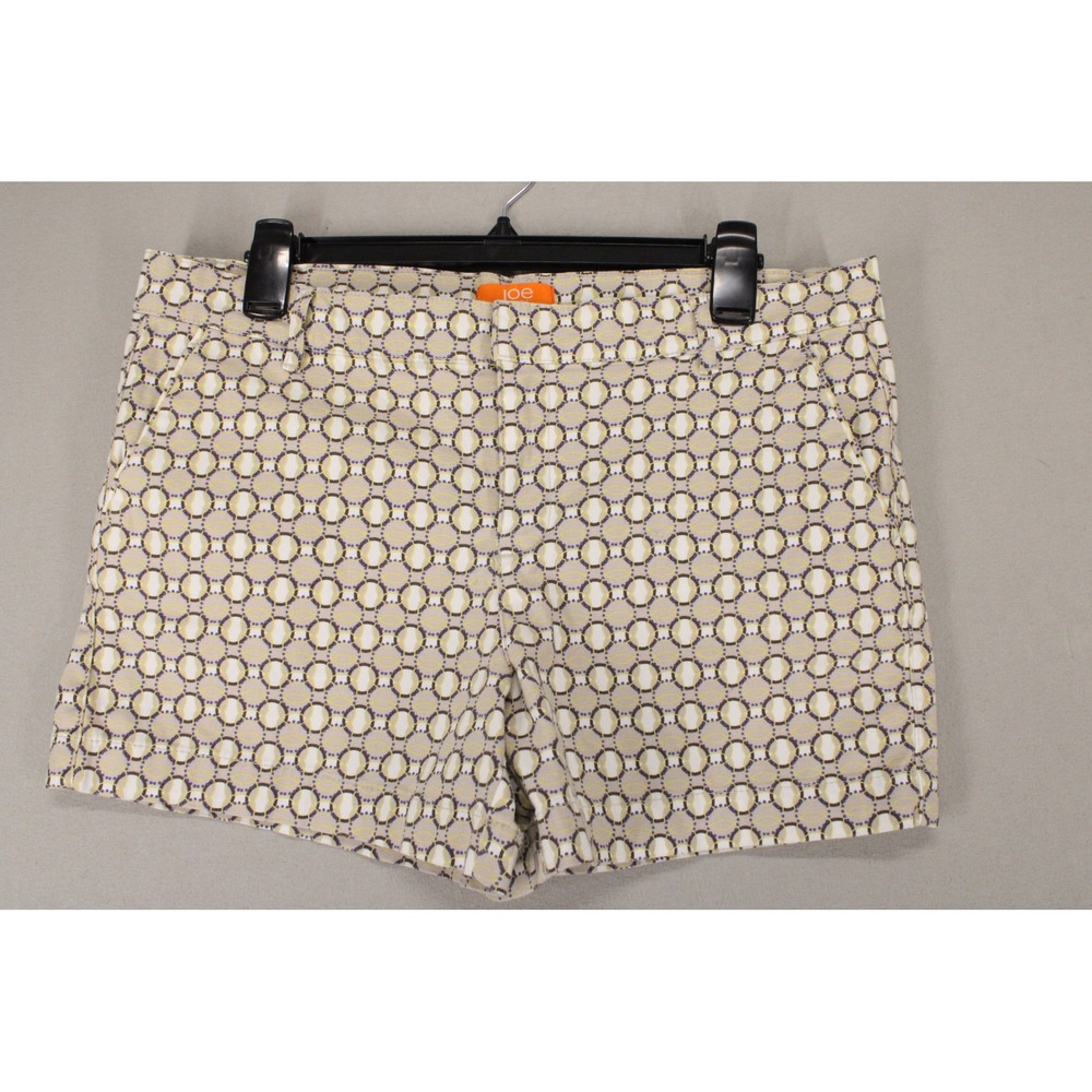 Joe Fresh Shorts Geometric Circle Print Womens 8 Beige Chino 3.5" Inseam  Preppy